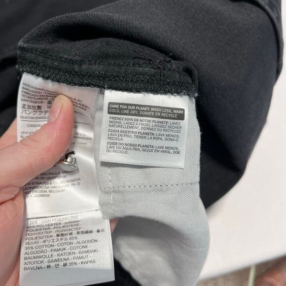 Levi’s Western Denim Black Long Sleeve Pearl Snap Button Shirt Dress medium - Picture 4 of 10